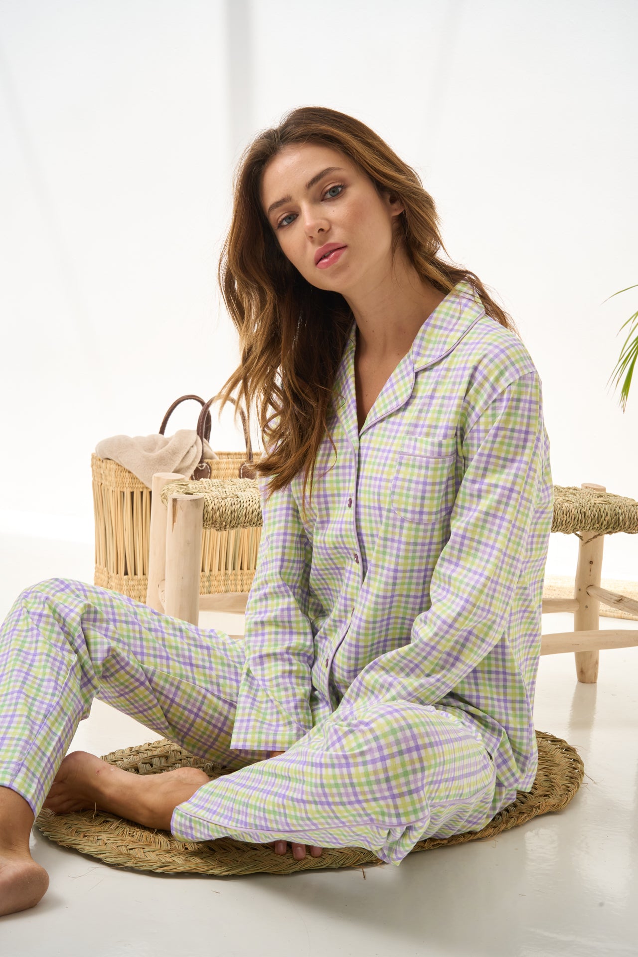 Pijama camisero manga larga - COLORFUL PLAID