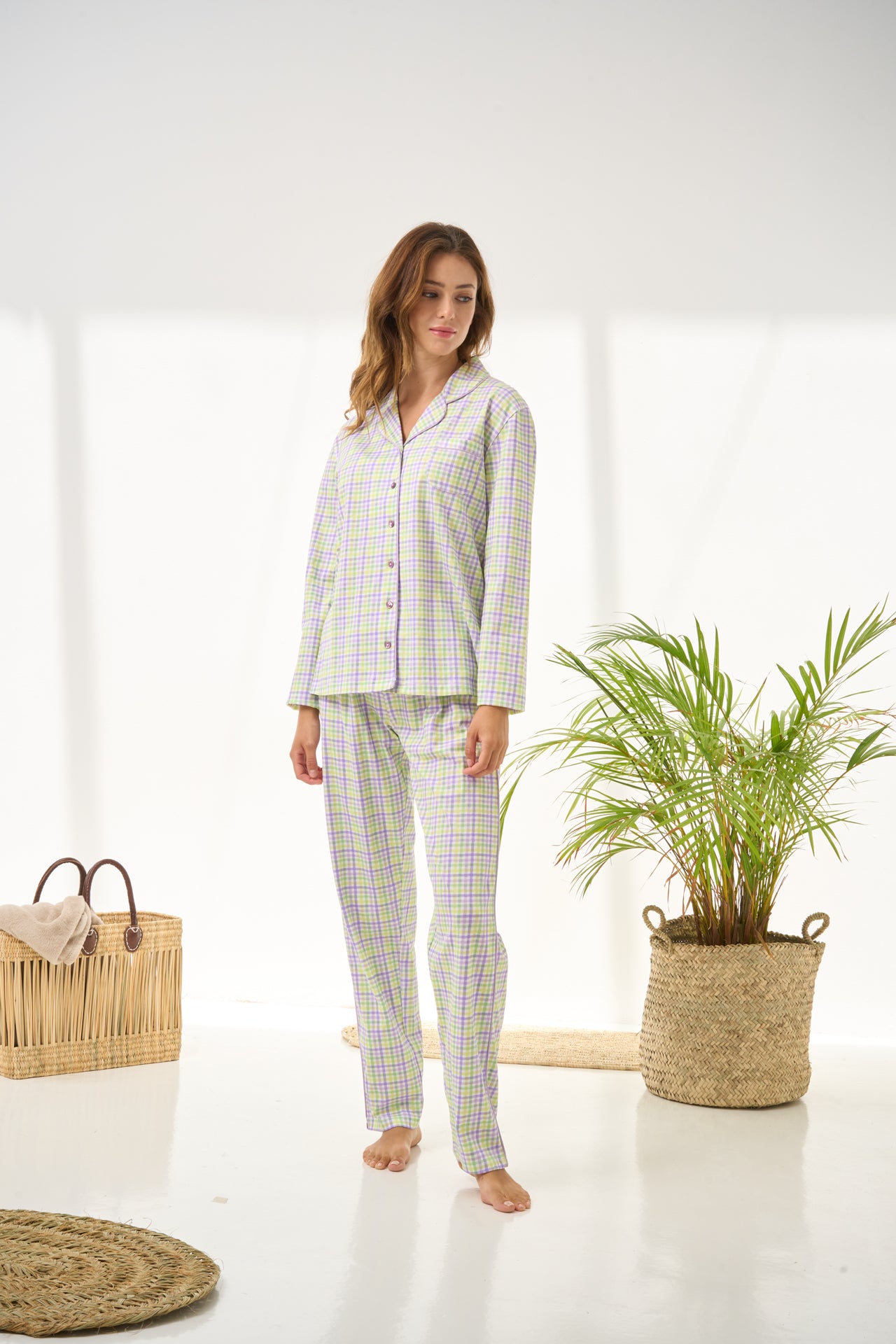 Pijama camisero manga larga - COLORFUL PLAID